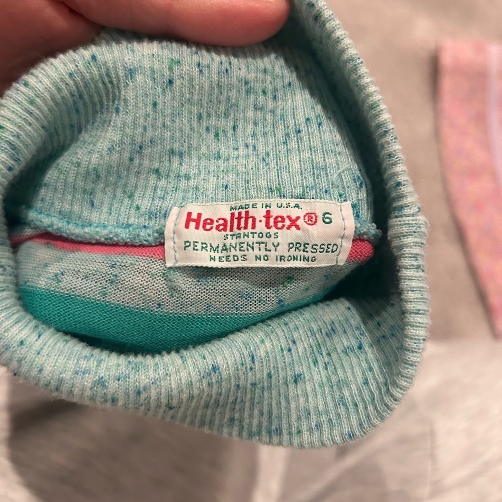 Healthtex/ vintage Floral and Striped Kids Dress Duo size 6 - Picture 2 of 6